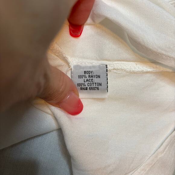 Raviya White Crochet Trim Kimono Swim Cover-Up Dress L Resort Boho - Picture 7 of 8